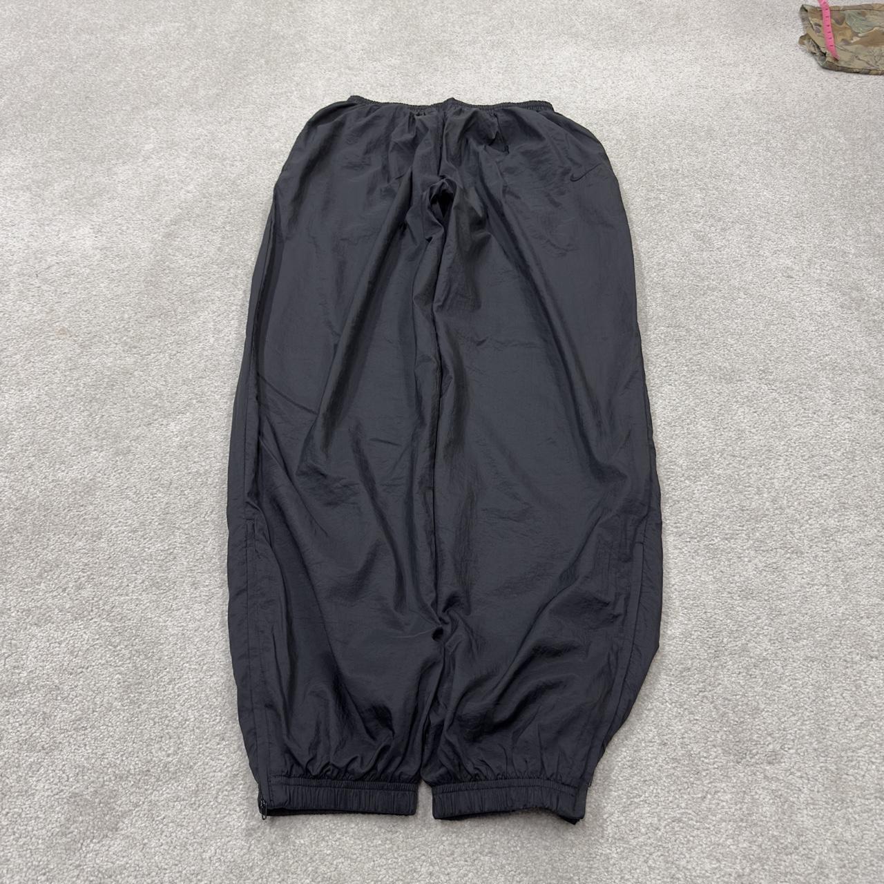 Vintage Nike baggy tracksuit bottoms black wide leg XL Loose lined casual swoosh logo track pants#