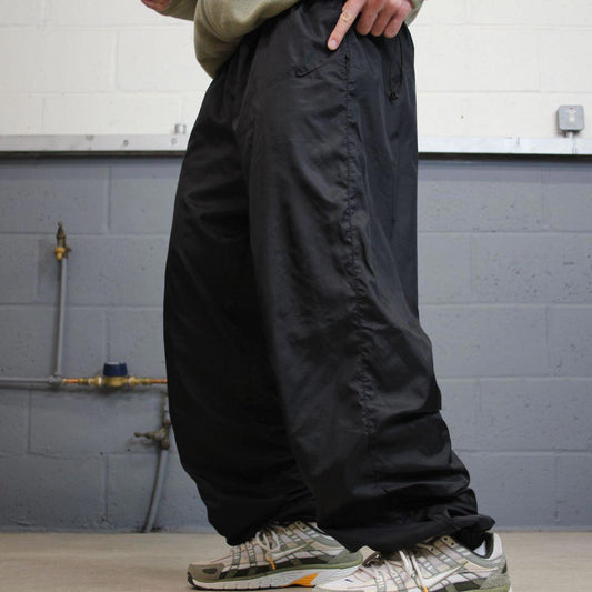 Vintage y2k baggy Nike tracksuit bottoms navy Loose wide-leg soft lined embroidered logo track pants