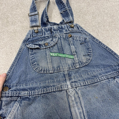 Vintage baggy dungarees 00s denim Key overalls blue 40x28