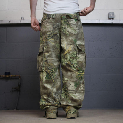 Realtree baggy camo cargo pants green Wide leg camouflage Y2K hunting utility trousers
