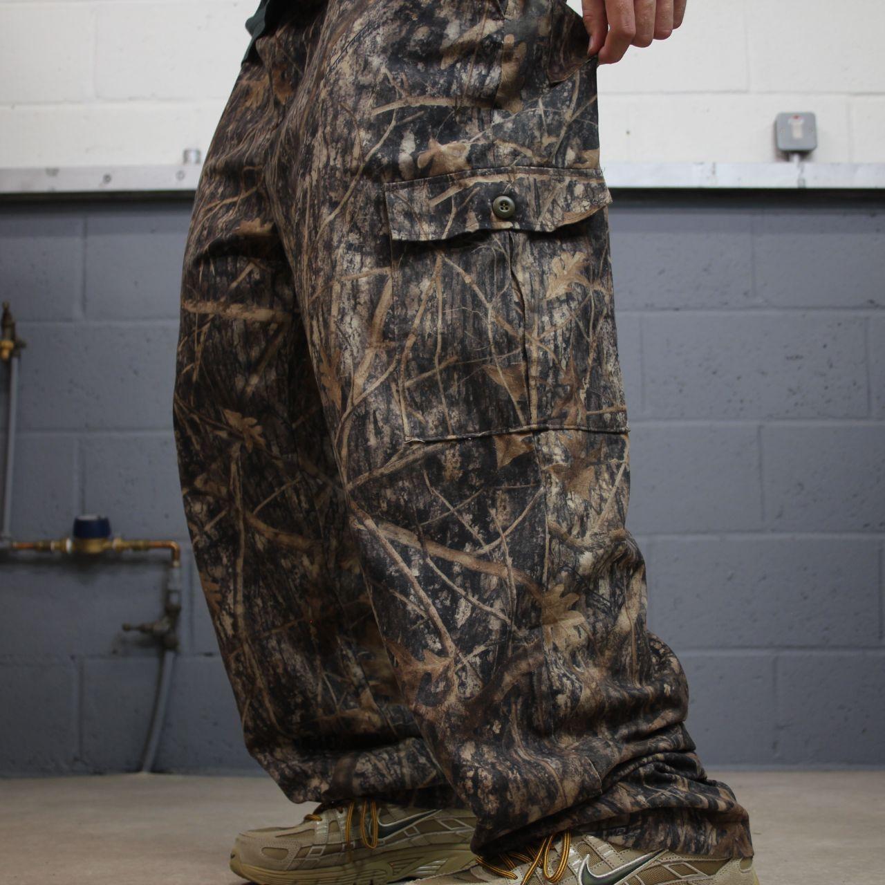 Vintage baggy camo cargo pants brown Loose leg True Timber camouflage Y2K hunting trousers