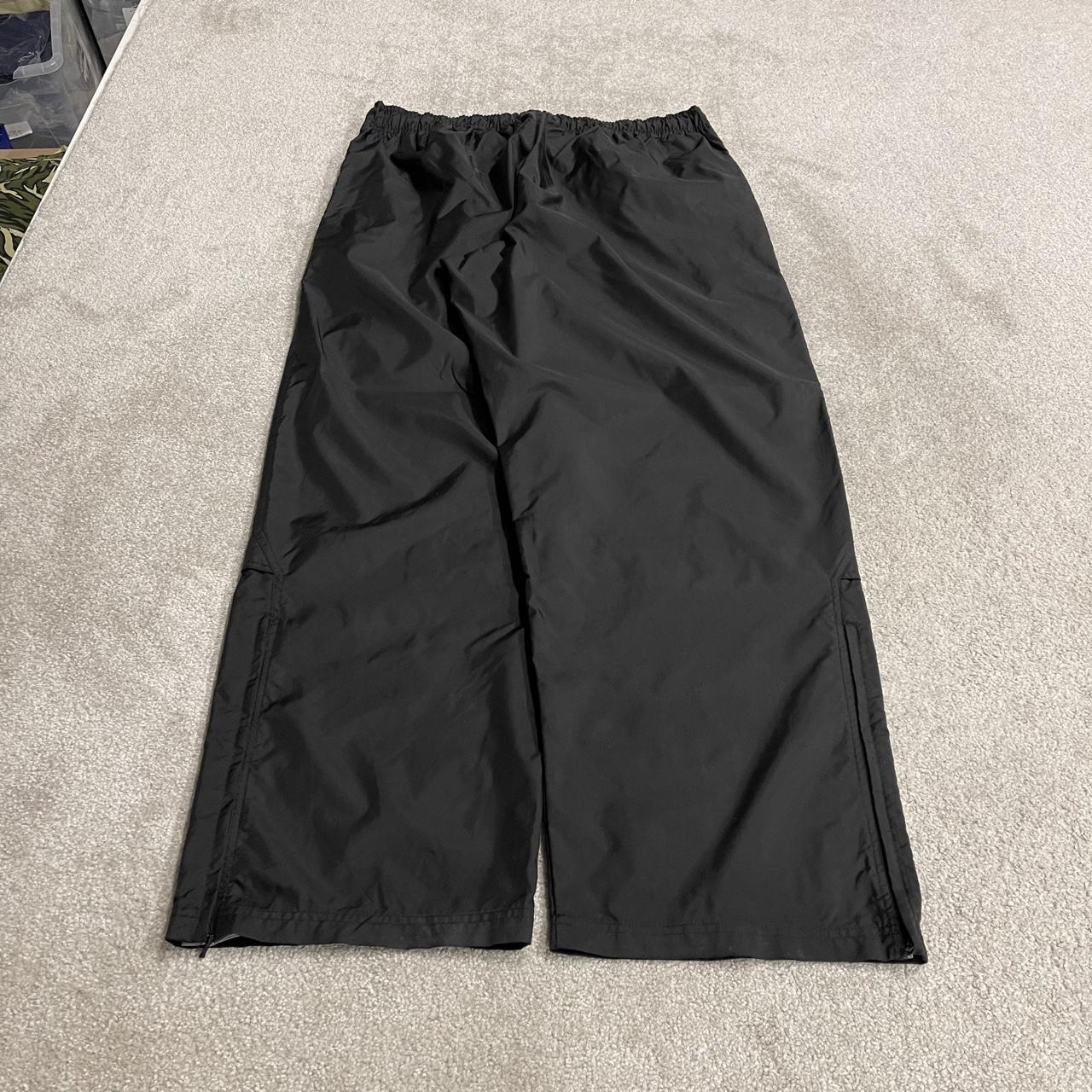 Vintage baggy Nike tracksuit bottoms wide leg black 3XL drawstring & elasticated waist embroidered