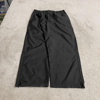 Vintage baggy Nike tracksuit bottoms wide leg black 3XL drawstring & elasticated waist embroidered