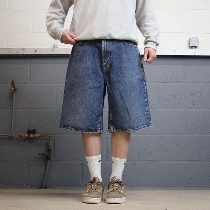 Baggy Nautica carpenter shorts W36 skater style blue Loose denim jorts