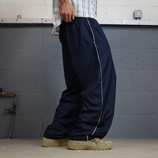 Vintage Starter baggy tracksuit bottoms navy wide leg mesh lined casual track pants