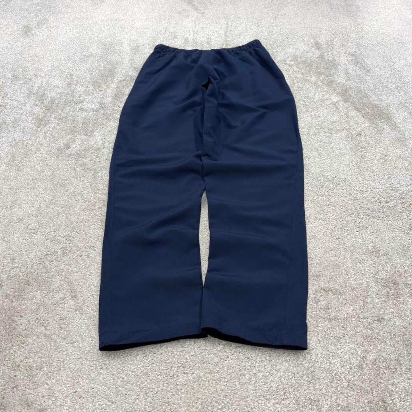 Y2k Reebok tracksuit bottoms navy Straight mesh lined logo track pants