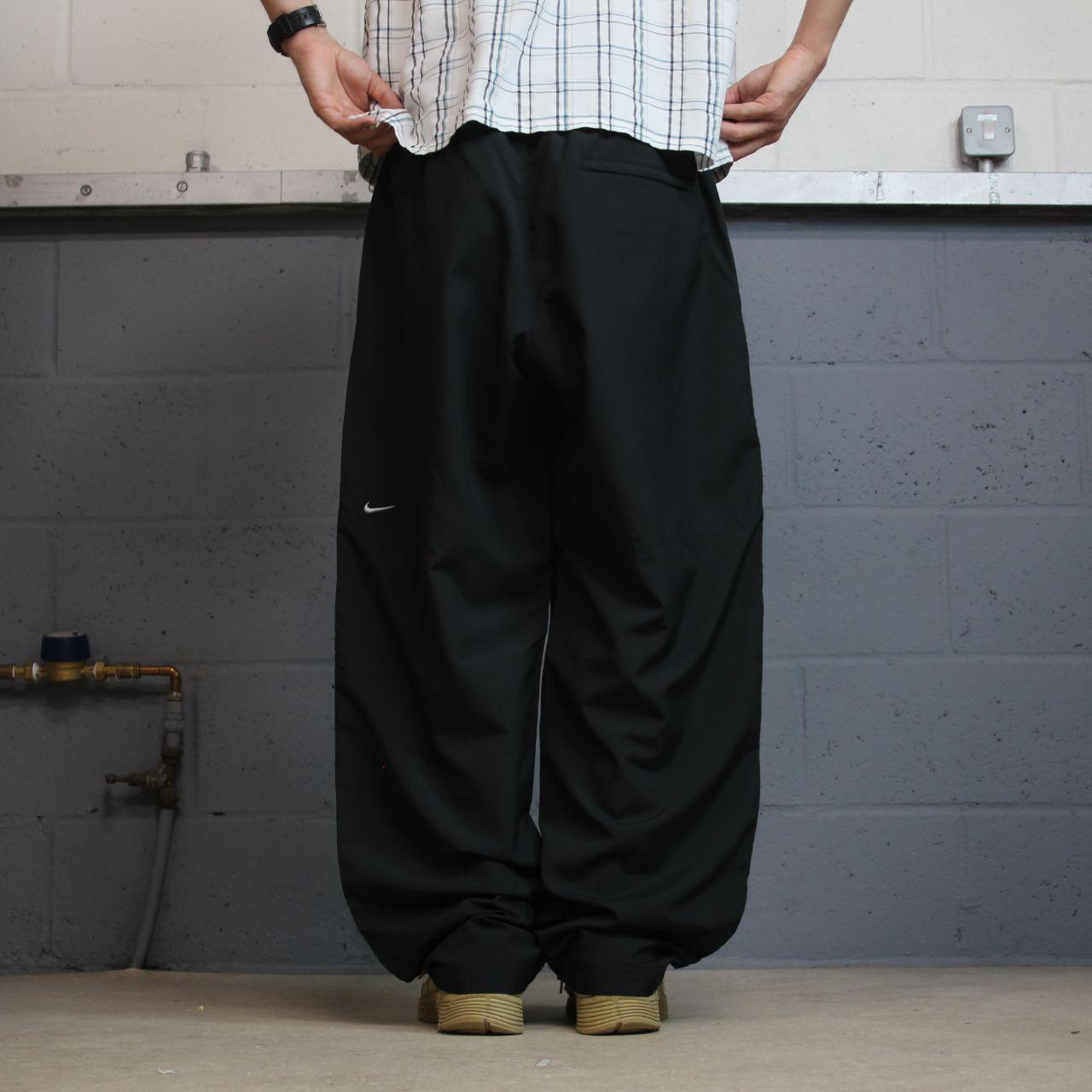 Nike Team baggy tracksuit bottoms y2k black XXL Embroidered Swoosh logo drawstring elasticat waist
