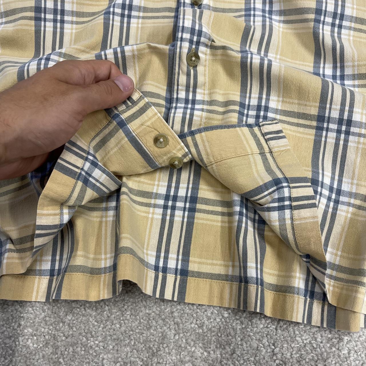 Columbia checkered short sleeve shirt surf yellow Y2K festival button down check shirt summer