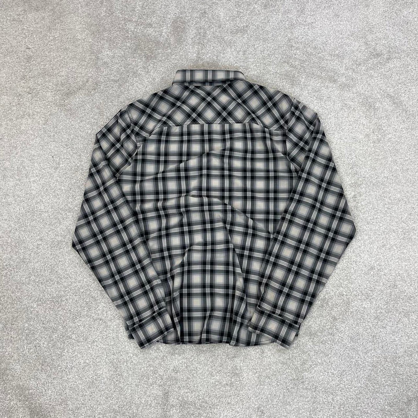 Grey checkered Columbia technical shirt Medium men's long sleeve button up autumn y2k style