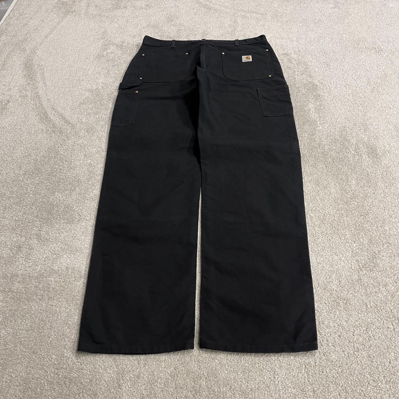Carhartt double knee carpenter jeans y2k black Loose fit thick canvas skate cargo work pants