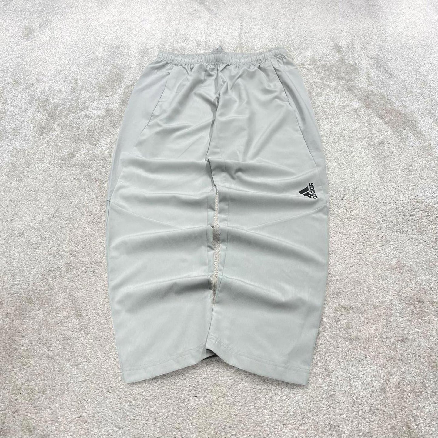 Vintage y2k Adidas tracksuit bottoms grey Loose floaty leg print logo running track pants