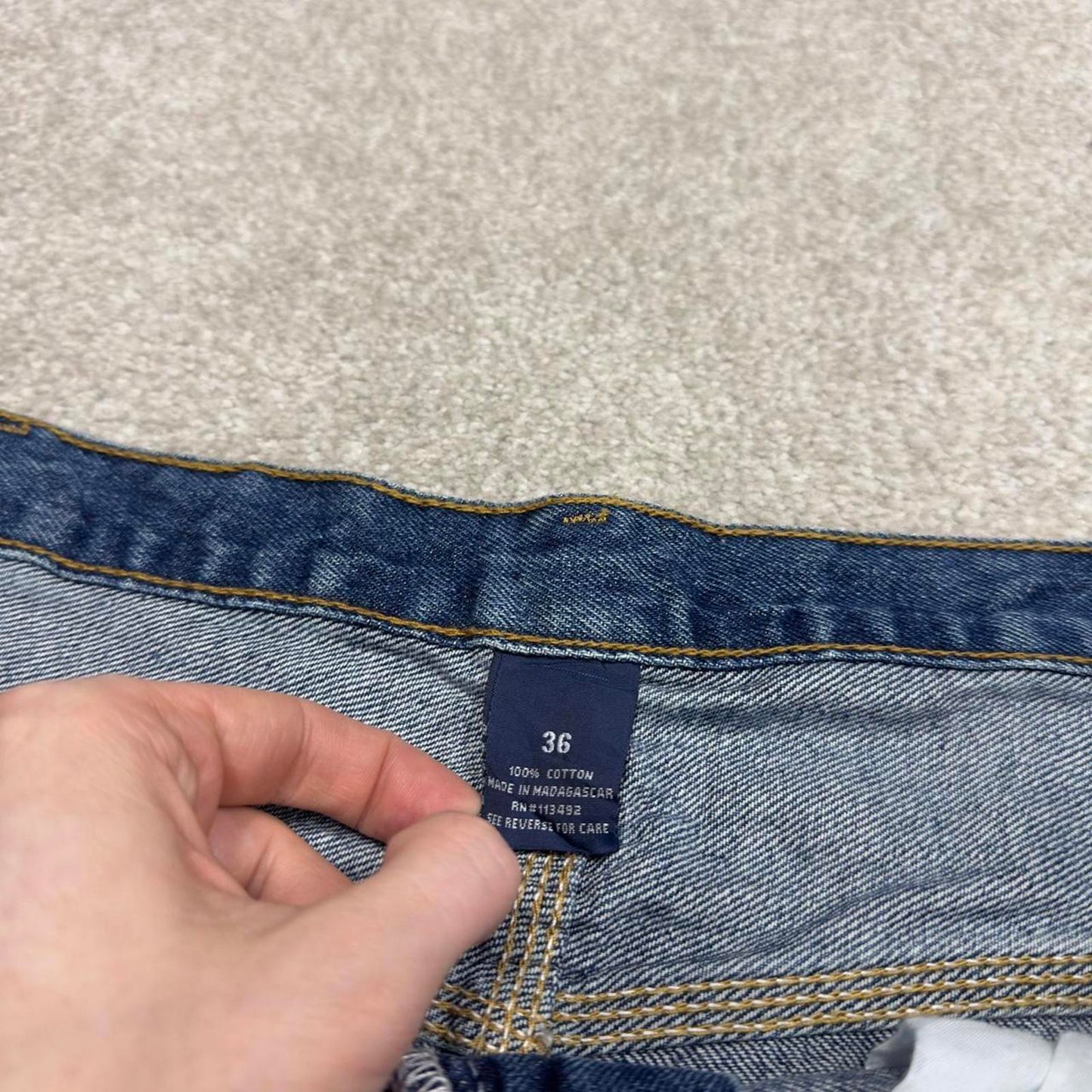 Y2k baggy carpenter shorts skater style blue Denim loose leg RK Brand summer festival jorts