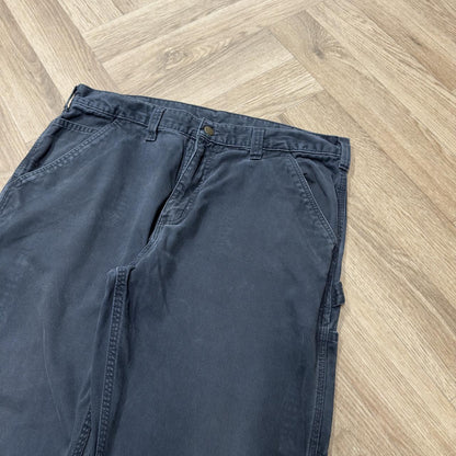 Black Carhartt carpenter pants y2k relaxed fit Loose utility workwear skate cargo trousers