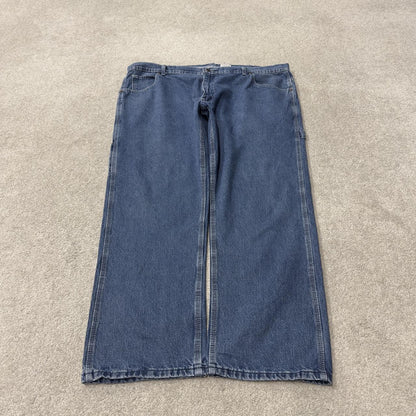 Vintage denim carpenter jeans y2k W44L29 blue Key workwear skater style cargos loose utility pockets
