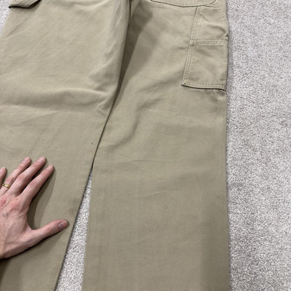 Dickies y2k carpenter pants beige Loose leg 2000s style skater workwear cargos
