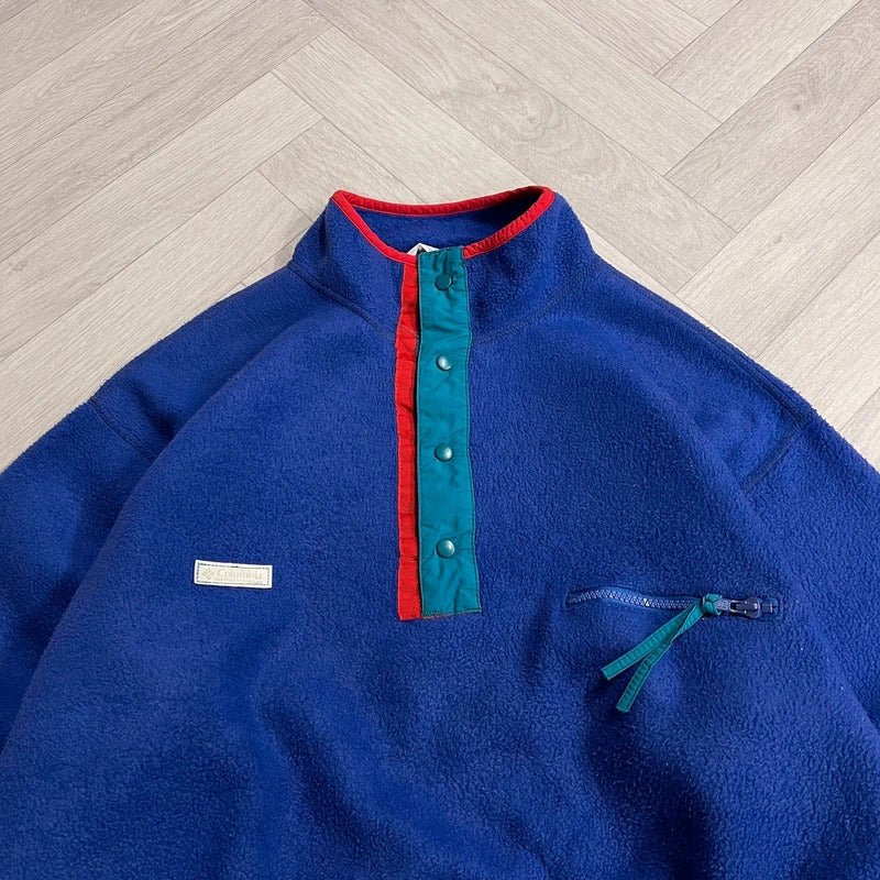 Vintage Y2K snap t Columbia fleece purple men’s medium boxy autumn pullover