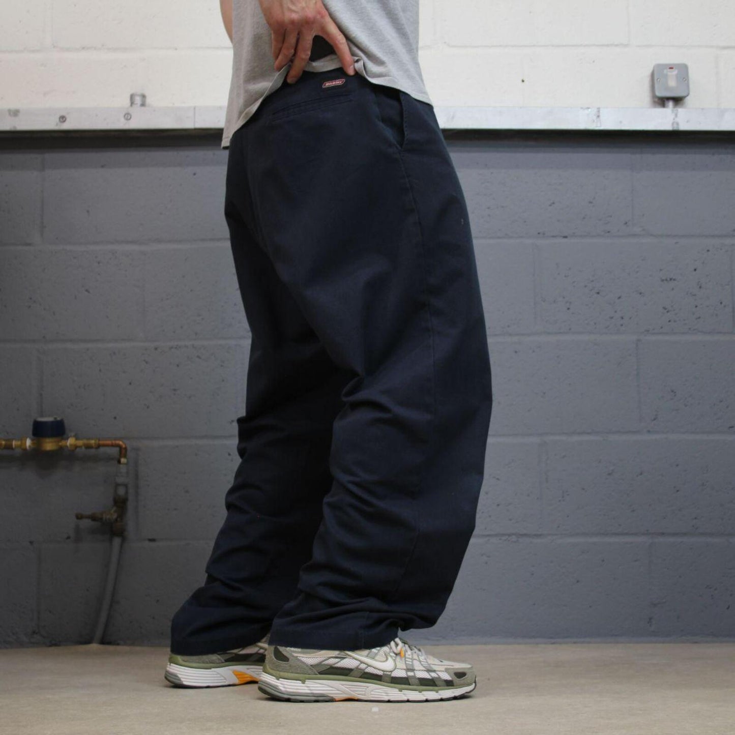 Dickies work pants loose navy Loose leg twill chino style skate trousers