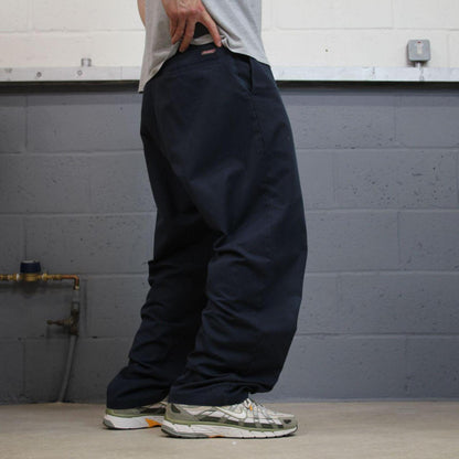 Dickies work pants loose navy Loose leg twill chino style skate trousers
