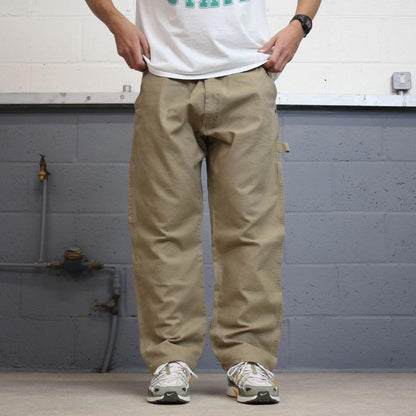00s Wrangler carpenter pants skater workwear W40L30 Khaki loose cargo y2k style jeans streetwear