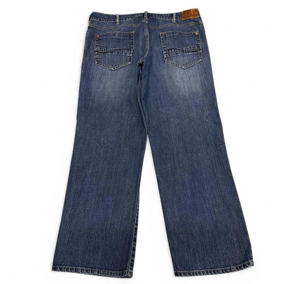 Lee jeans W38 L28 blue loose 90s style jeans stitch detail