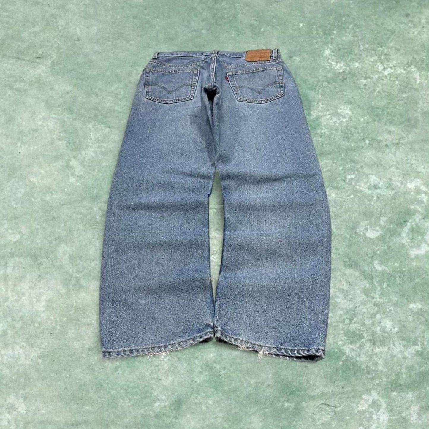 Y2k Levi's 505 jeans regular fit blue 100% cotton denim pants red tab logo