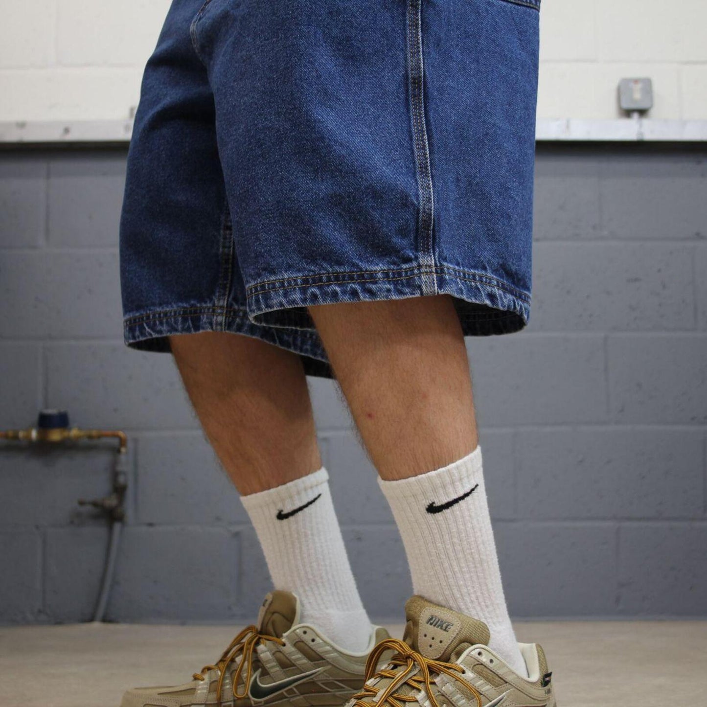 Baggy denim cargo shorts carpenter blue RK Brand loose skater style summer jorts