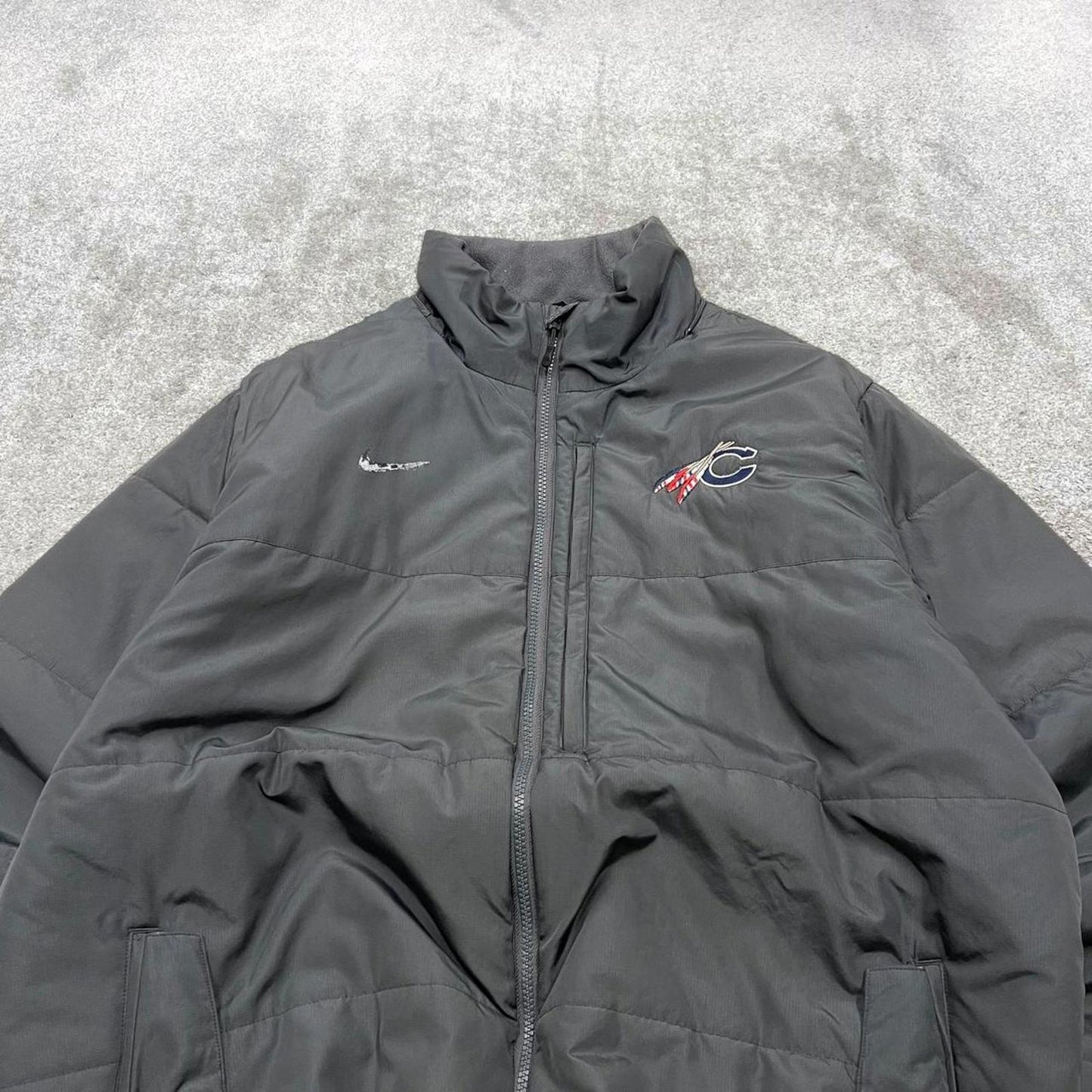 00s Nike jacket y2k style XL men's grey full zip padded windbreaker coat technical