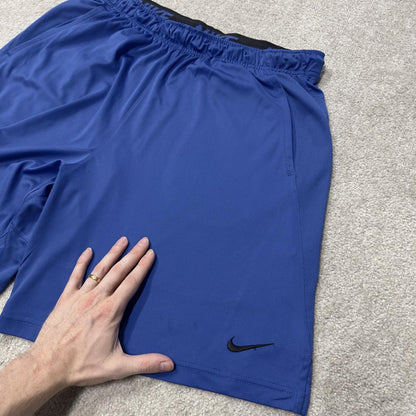 Nike sports shorts y2k loose blue Dri-Fit comfy floaty summer gym shorts