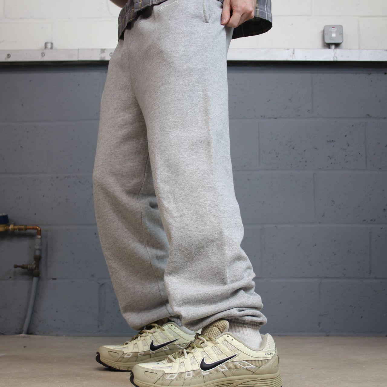 Y2K Champion grey casual sweatpants joggers Loose 2000s style jogging bottoms