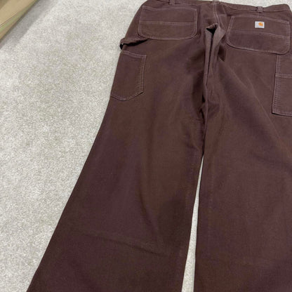Brown Carhartt double knee carpenter jeans women's 14 90s style canvas cargos