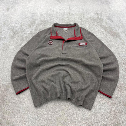 00s Columbia technical pfg fleece XXL men's grey snap t y2k style autumn pullover fishing