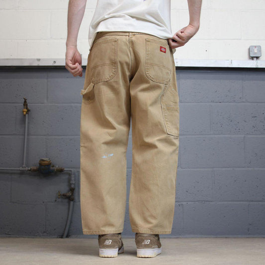 Tan Dickies carpenter jeans W36L27 loose canvas 90s skater style cargo pants
