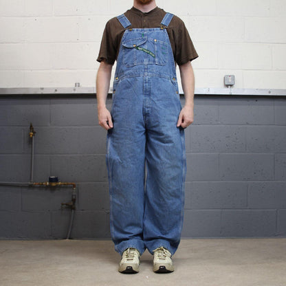 Vintage dungarees denim overalls blue Key workwear bib & brace utility