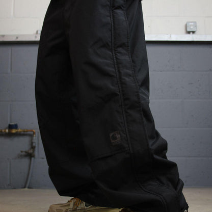 Carhartt baggy waterproof trousers black Wide leg mesh lined waterproof breathable technical pants