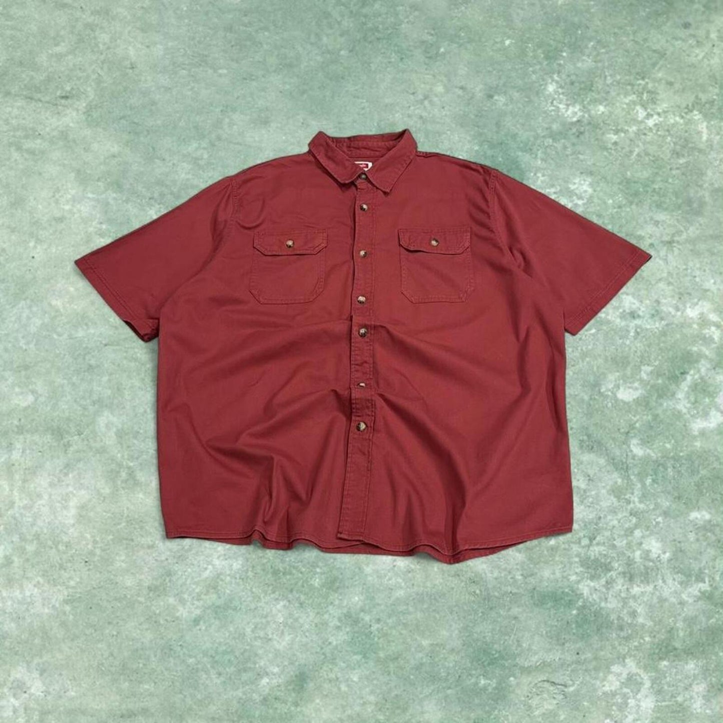 Wrangler boxy fit short sleeve shirt red Boxy surf style shirt summer festival