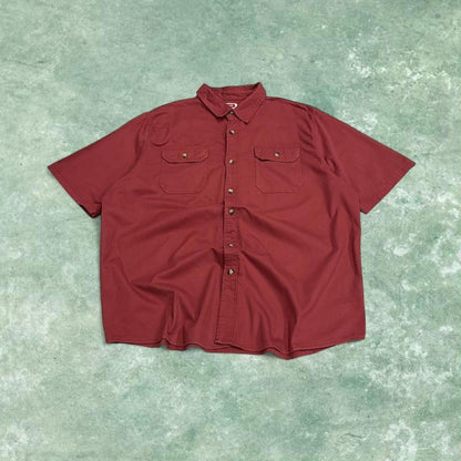 Wrangler boxy fit short sleeve shirt red Boxy surf style shirt summer festival
