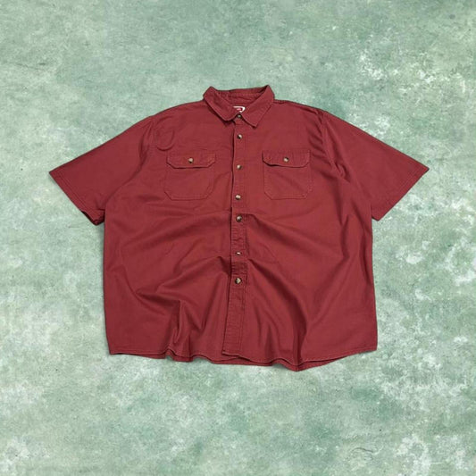 Wrangler boxy fit short sleeve shirt red Boxy surf style shirt summer festival
