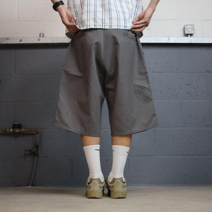 Dickies baggy cargo shorts W42 grey long leg chino style summer skater shorts