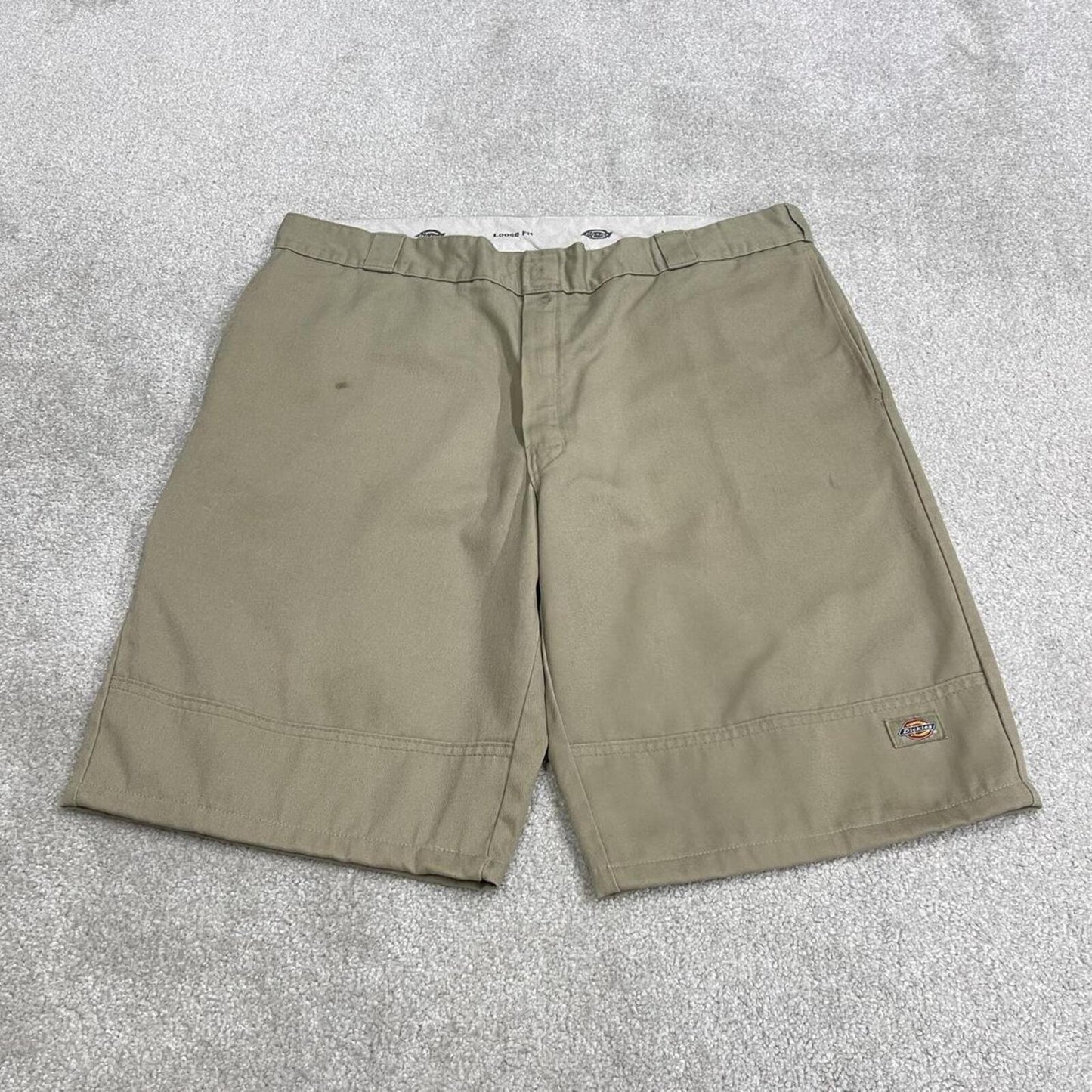 Dickies baggy chino shorts carpenter khaki Surfer style skate shorts long loose leg festival