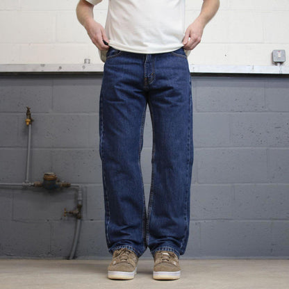 Blue Levis 505 jeans W34L30 blue loose straight leg y2k style pants red tab logo