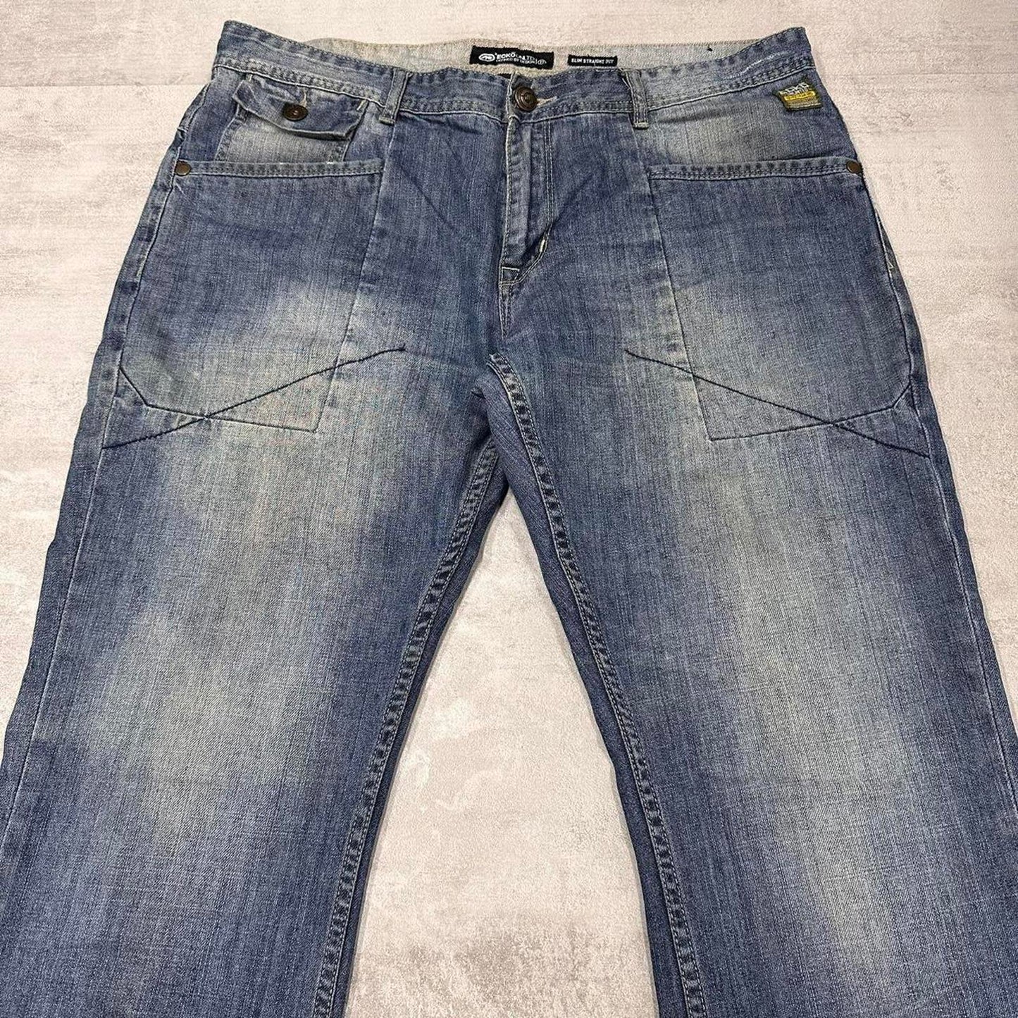 Blue Ecko Unltd jeans W38L33 embroidered y2k style