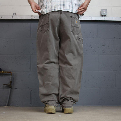 Carhartt carpenter pants relaxed y2k faded brown Loose straight leg skater style workwear pants