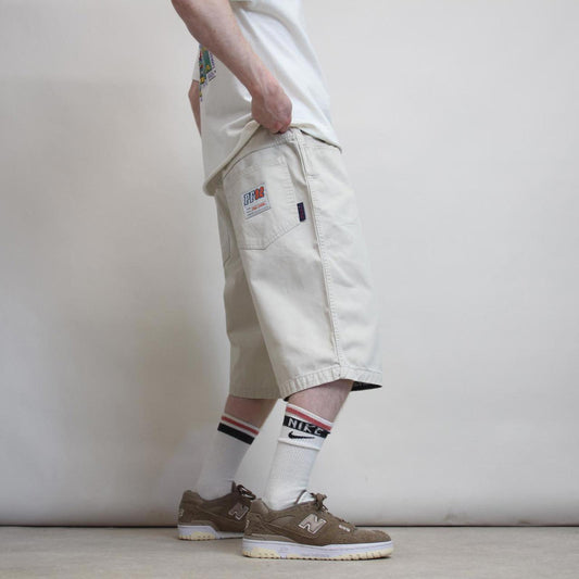 Baggy Phat Farm shorts W34 loose long 90s skater rollup tape detail shorts