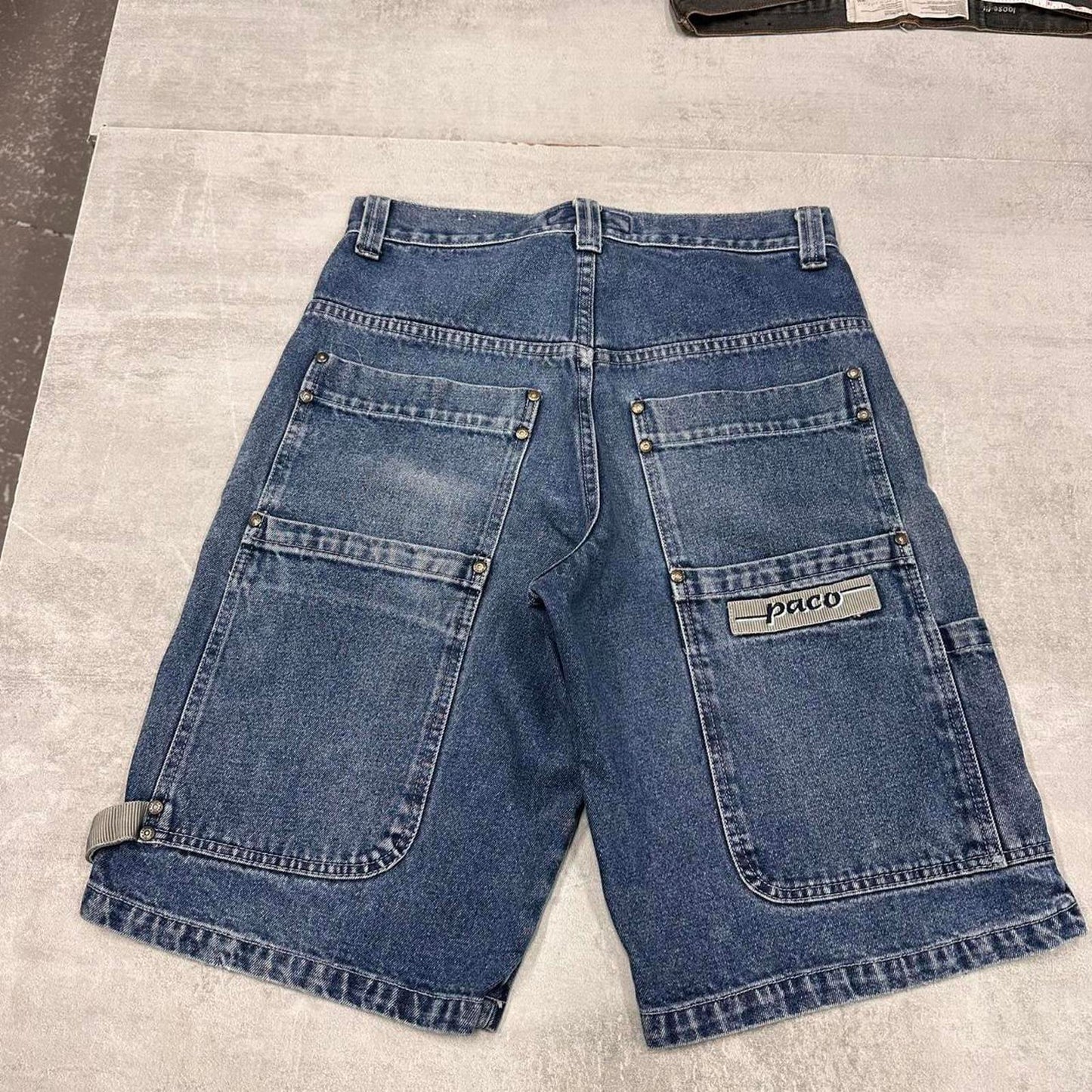 Rare vintage Paco jean shorts W31 denim 90s hip hop skater deep pockets jorts
