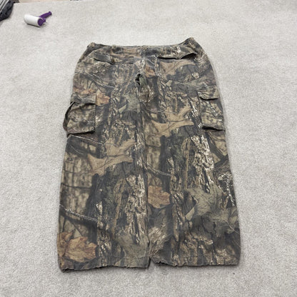 Vintage Mossy Oak baggy camo cargo pants khaki Loose leg camouflage Y2K hunting style trousers