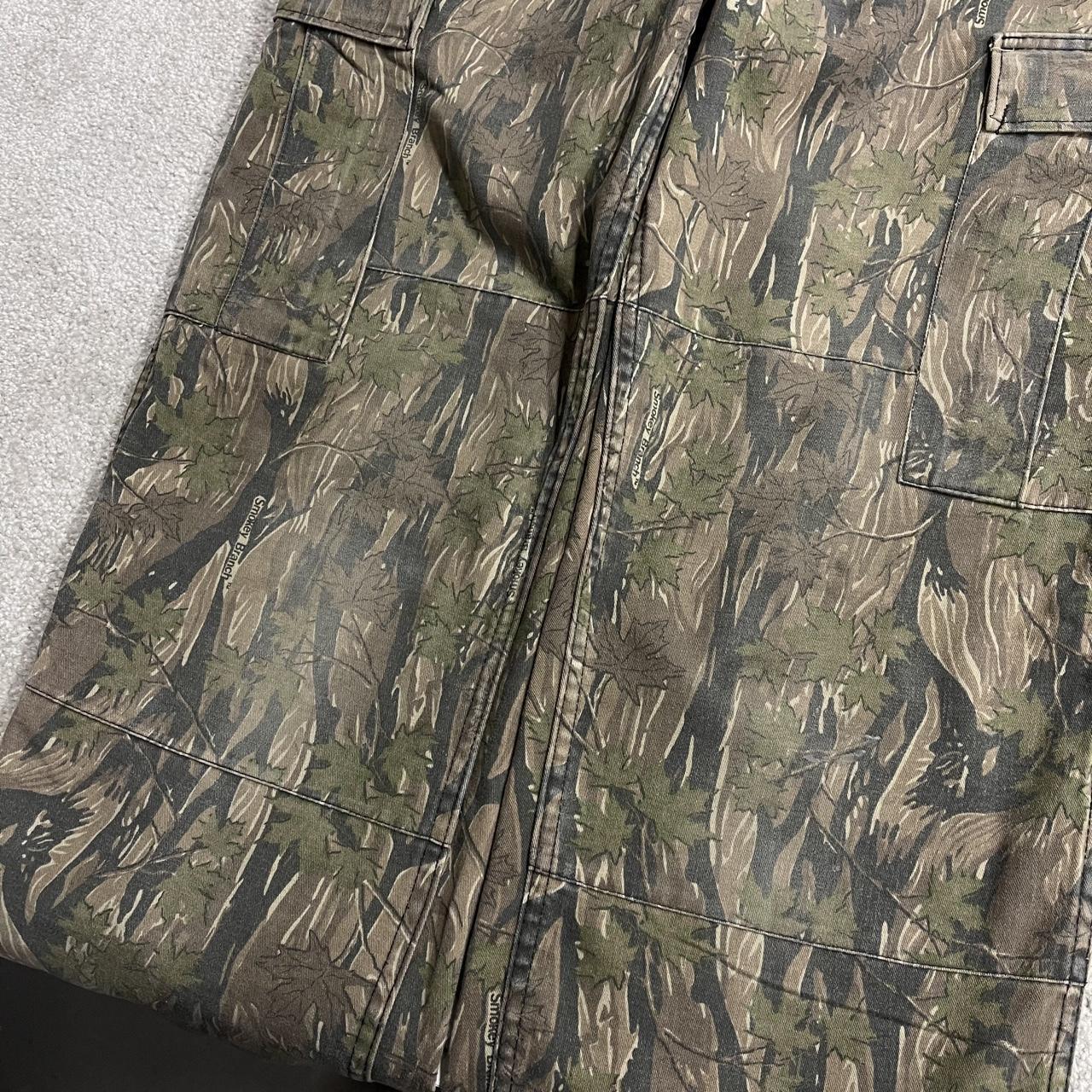 USA camo cargo pants Y2K Small green Thick Smokey Branch camouflage hunting utility trousers