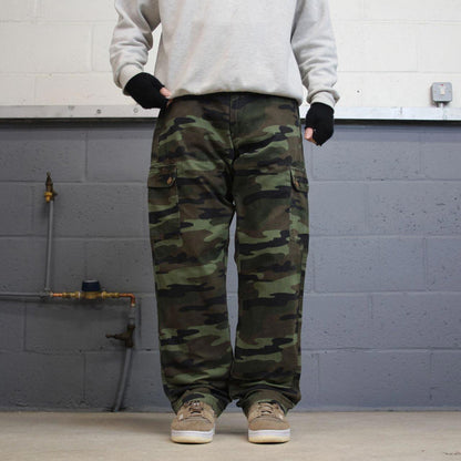 Camo cargo pants Red Camel W36L32 loose green forest camouflage trousers utility