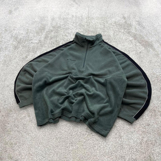 Green Columbia technical fleece XXL Men's y2k style zip up autumn pull over