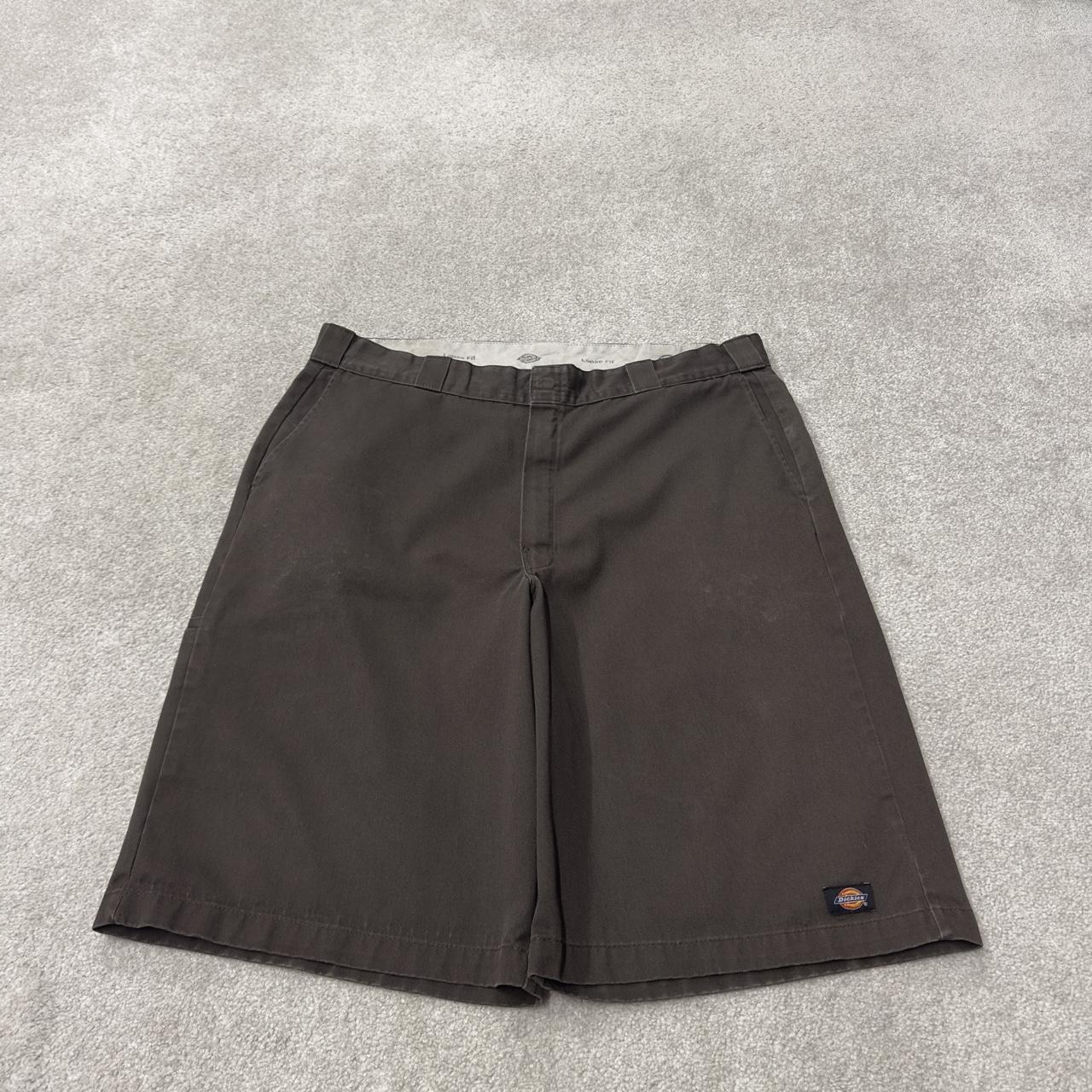 Dickies baggy chino shorts carpenter brown Loose long leg skater / surf shorts festival