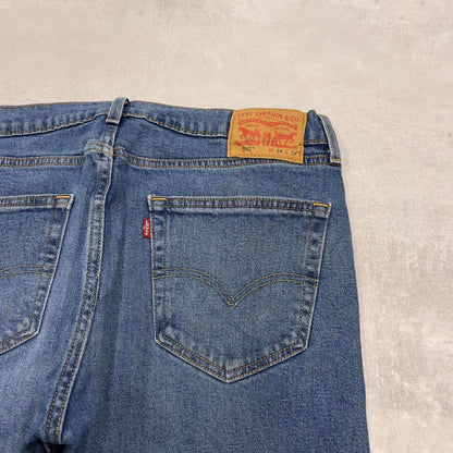 Blue Levis 505 jeans W34L32 blue straight leg y2k style pants red tab logo